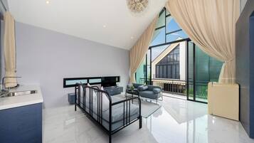 Villa, 3 Bedrooms (Granary Designer Loft Pool in Pasak) | Living area | 65-inch LED TV with digital channels
