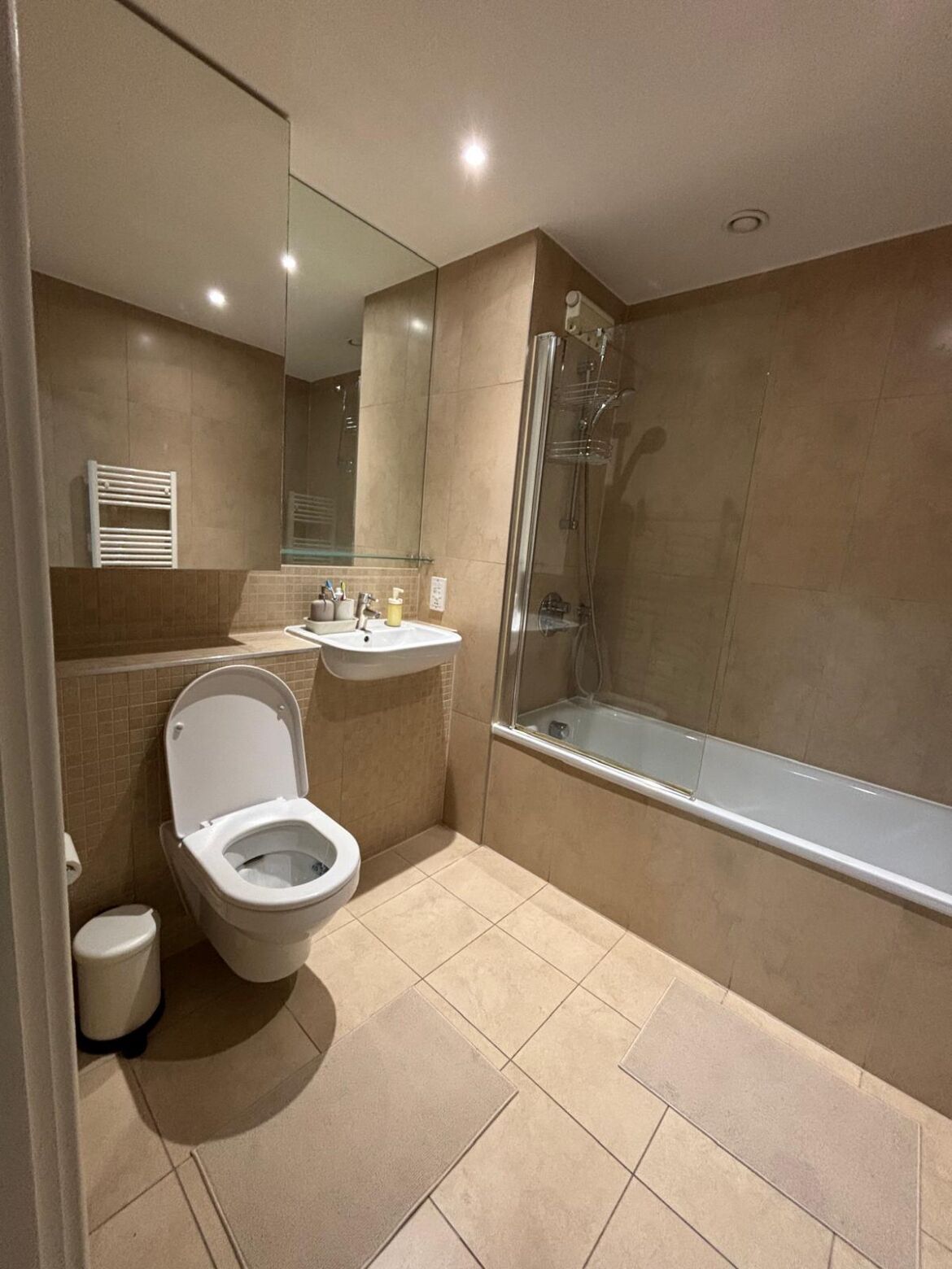 Hårføner, håndklær, såpe og toalettpapir