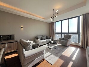 Living area - Furnished 2BR @AEON Towers, Sheikh Zayed (Giza Governorate)