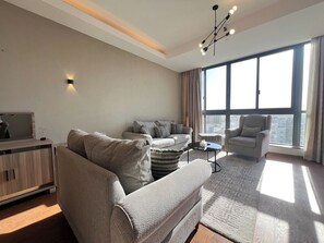 Living area - Furnished 2BR @AEON Towers, Sheikh Zayed (Giza Governorate)