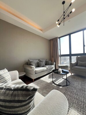Living area - Furnished 2BR @AEON Towers, Sheikh Zayed (Giza Governorate)