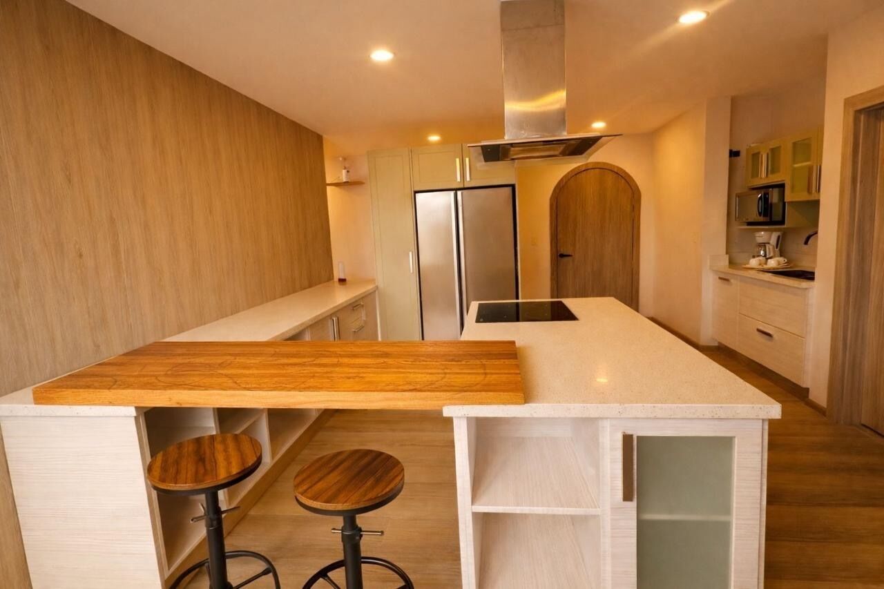 Apartament Deluxe | Cuina privada | Frigorífic petit i microones 