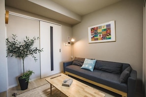 Premium Apartment, Balcony, City View | Living area | TV - R Residences Namba South 1 (Osaka)