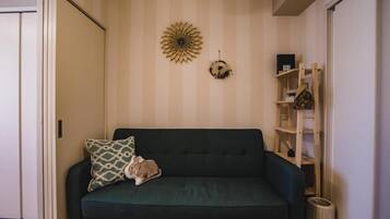 Premium Apartment, Balcony, City View | Living area | TV