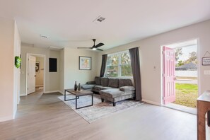 Interior - Modern Neon Retreat Game Room Fire Pit (Ormond Beach)