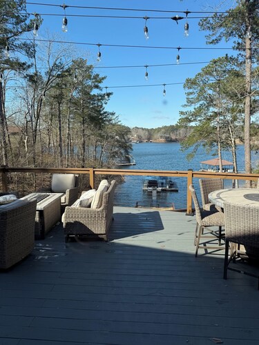 Enjoy beautiful sunsets at Blue Bird Cove on Lewis Smith Lake with private dock.