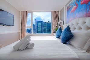 Luxury Apartment, 2 Bedrooms, Kitchen, City View | Free minibar, desk, laptop workspace, blackout curtains - Sunny Leman Luxury Residence (Vo Thi Sau)