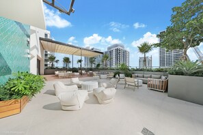 Terrace/patio - Modern 1BR Crosby Gem - Steps to Brightline & Arena (Miami)