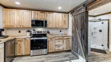 Fridge, microwave, stovetop, dishwasher