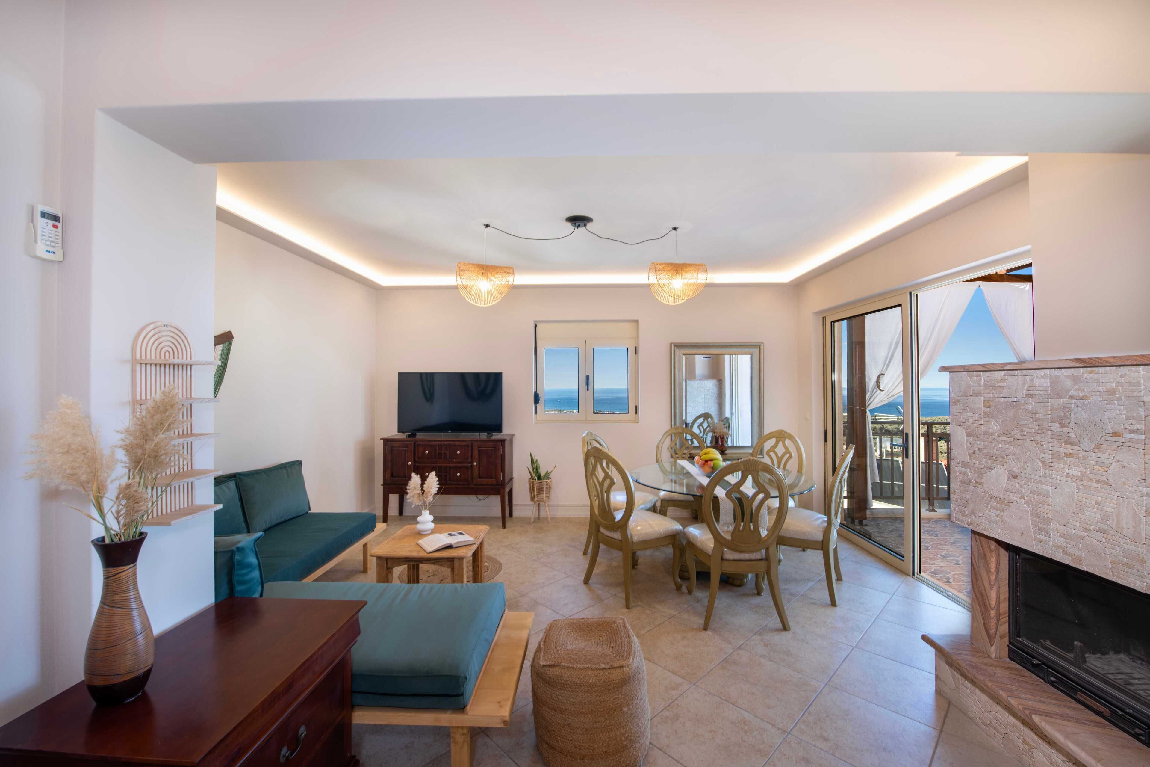 Smart-TV, Kamin, Tischtennisplatte, Bücher