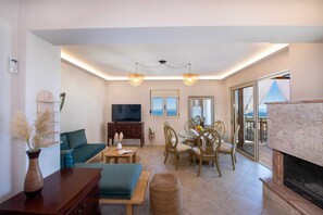 Smart-TV, Kamin, Tischtennisplatte, Bücher