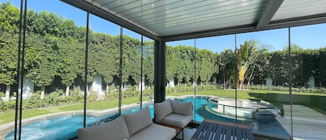 Outdoor pool, a heated pool