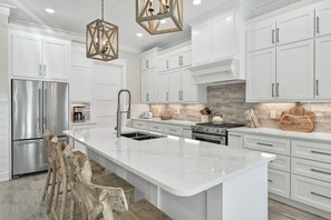 Fridge, microwave, oven, stovetop - Private Pool | Steps to the Beach + Near Pier Park | Laguna Beach Retreat (Panama City Beach)