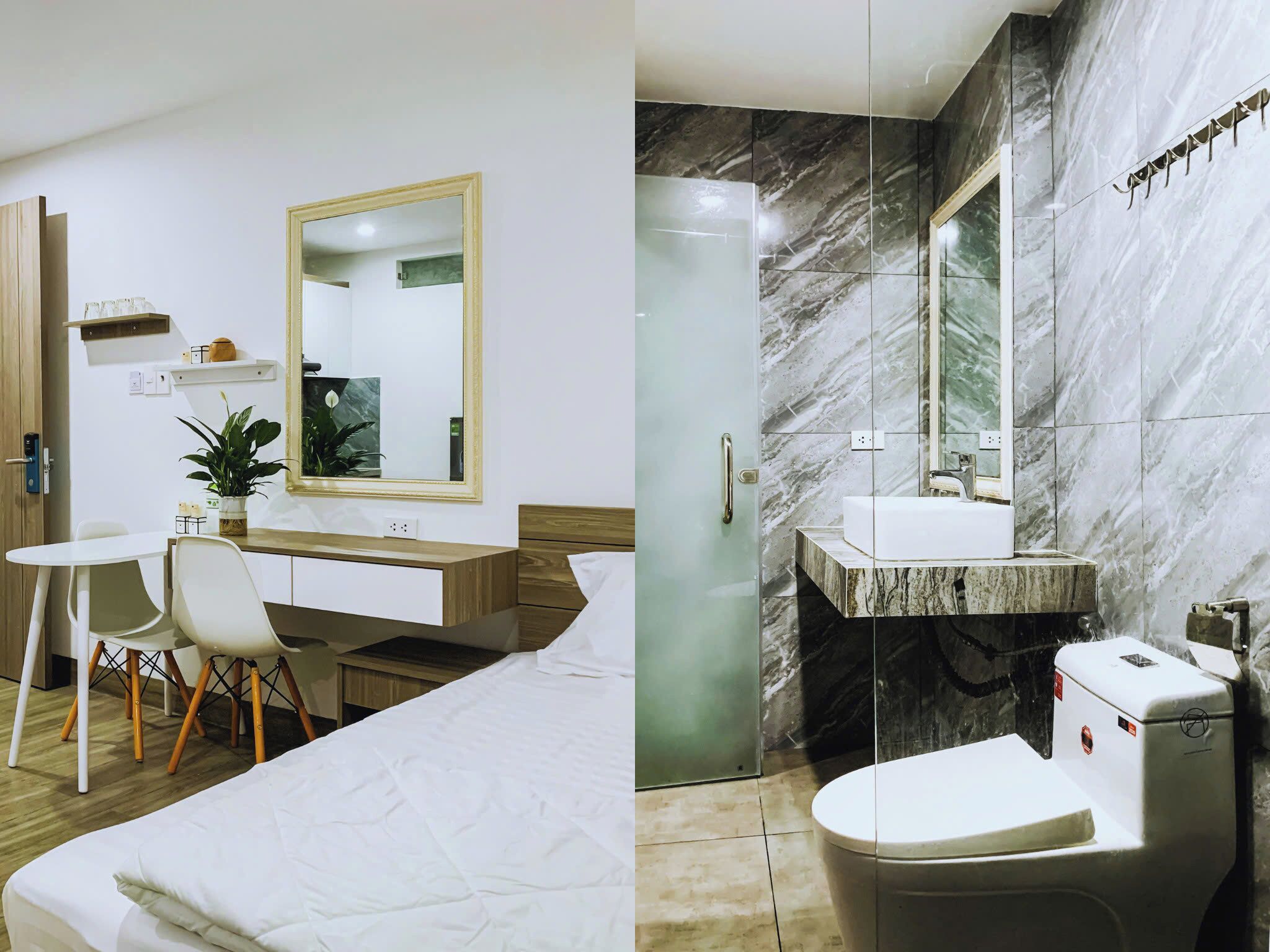 Dusch, bubbelbadkar, hårtork och bidé