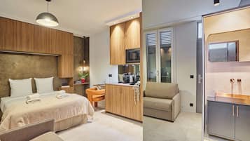 Desk, iron/ironing board, internet, bed sheets