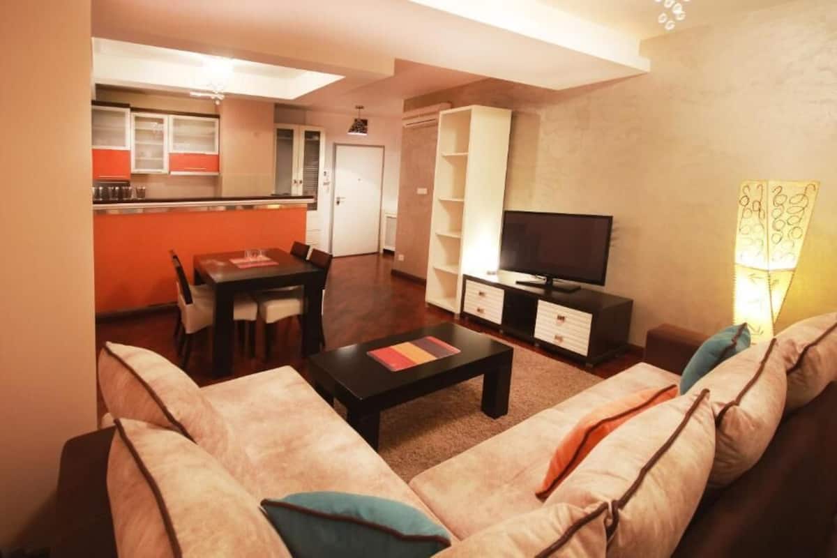 Apartamento, 1 habitación, vistas a la ciudad | Zona de estar