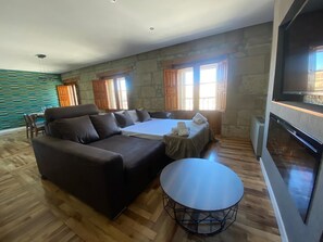 Living area - Vive la Plaza Mayor, Salamanca: Exclusive duplex with 3 balconies overlooking the Plaza itself (Salamanca)