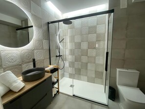 Shower, hair dryer, bidet, towels - Vive la Plaza Mayor, Salamanca: Exclusive duplex with 3 balconies overlooking the Plaza itself (Salamanca)