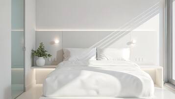 Egyptian cotton sheets, premium bedding, pillow-top beds, in-room safe