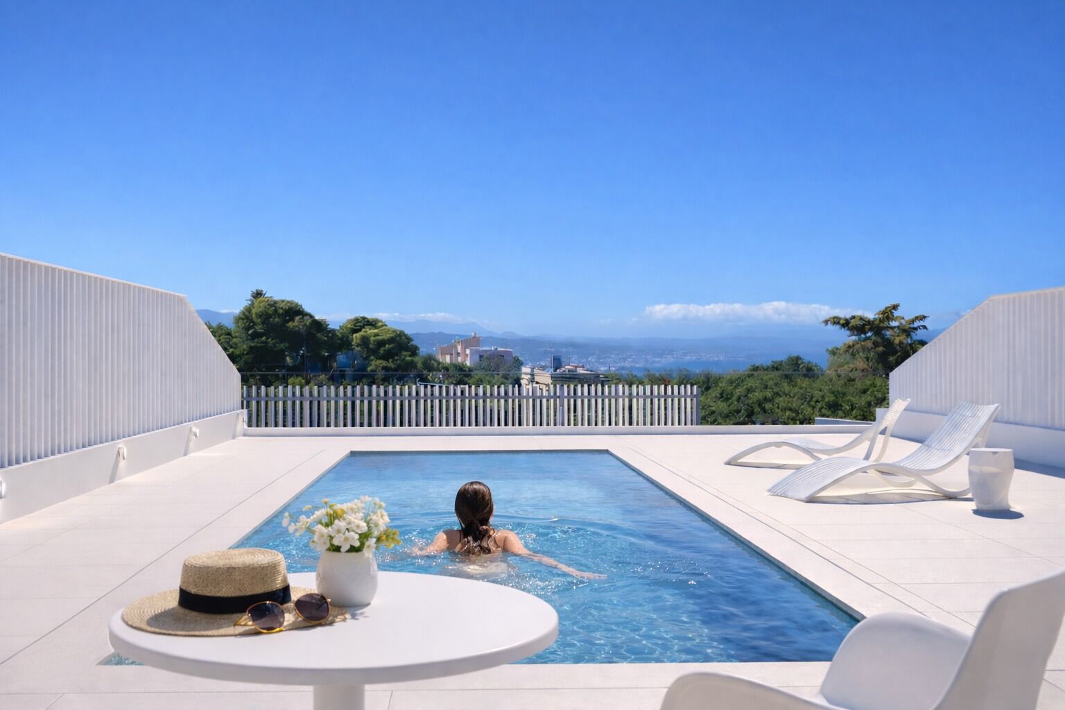 Vila superluxo, piscina particular, vista para o mar | Terraço/pátio