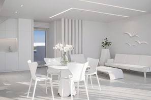 Vila superluxo, piscina particular, vista para o mar | Área de estar | Smart TV 55 polegadas com canais via satélite, serviços de streaming