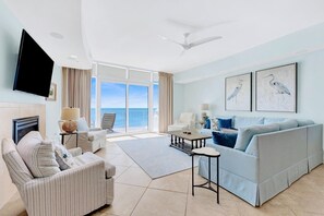 Smart TV, fireplace - Turquoise Place C1008 | Gorgeous, luxury condo with grill and hot tub on deck! (Orange Beach)