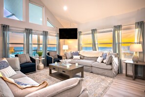 TV, fireplace, video games, table tennis