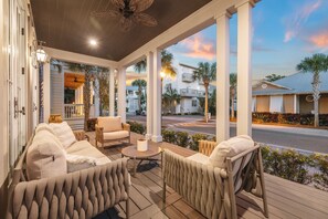 Terrace/patio - Beach Bike Cottage 5 Bedroom, King Beds, Coastal Luxury Living, EV Charger (Seacrest Beach)