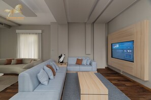 Villa – superior, 5 soverom, bassengutsikt, executive-nivå | Oppholdsområde