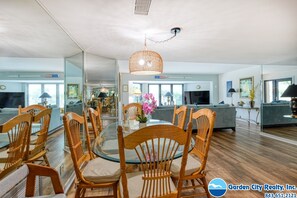 Dining - Channelfront Condo with a Pool! Across from the Ocean (Garden City Beach)