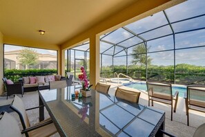 Outdoor pool, a heated pool - Luxury 7BR Home w/ Pool & Spa Near Disney (Davenport)