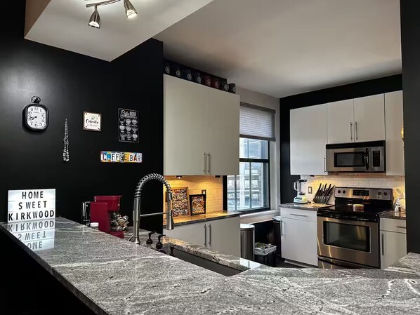 Microwave, oven, stovetop, dishwasher