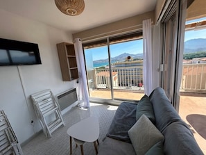 TV - Apartment with large terrace, sea and mountain views (Argelès-sur-Mer)