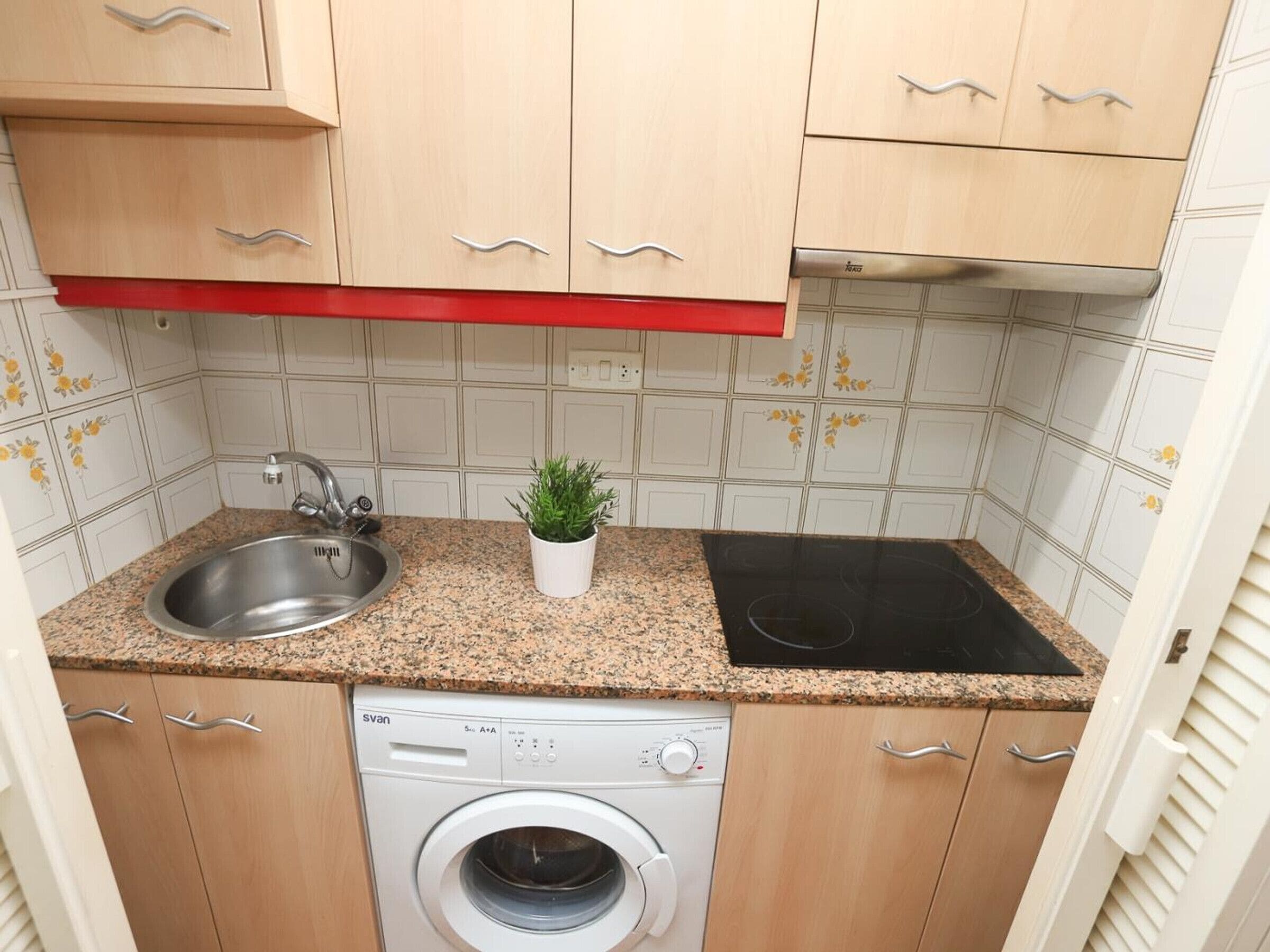 Fridge, microwave, coffee/tea maker