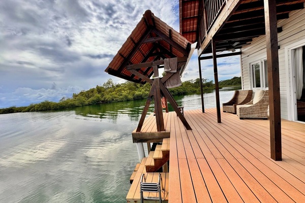 Bangalô superluxo, sacada, vista para o mar | Terraço/pátio