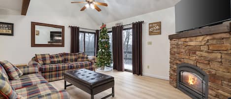 TV connectée, cheminée