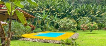 Private Riverside Jungle House w/ Pool, Orchard & Wildlife, 5 mins to Beach