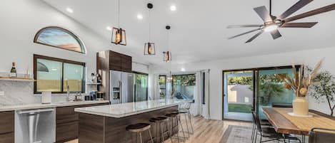 Microwave, oven, stovetop, dishwasher