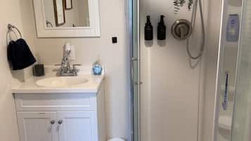 Secador de cabelo, toalhas de banho, sabonete, papel higiênico