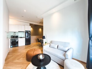 Premium Apartment, 2 Bedrooms, City View | Living area | 48-inch Smart TV with digital channels - The White House Serviced Residences  (Singapore)