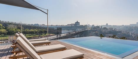 Outdoor pool, pool loungers