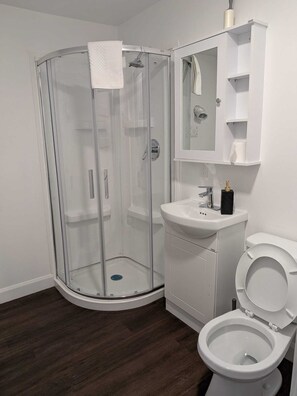 Shower, hair dryer, bidet, towels - B-136 Apartment 3 & 1/2 (all-inclusive, including washer-dryer) (Trois-Rivières)