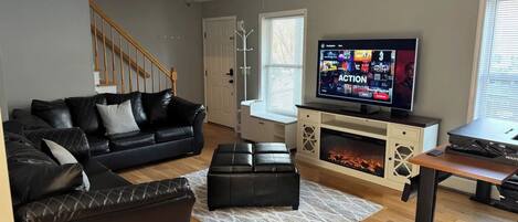 Smart-tv en een open haard