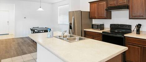 Microwave, oven, stovetop, dishwasher