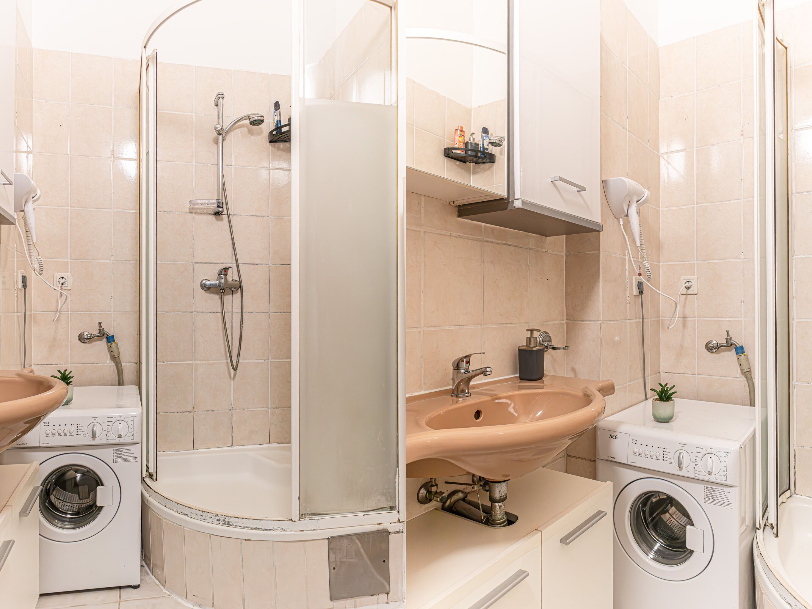 Apartamento básico | Banheiro | Chuveiro, produtos de toalete grátis, secador de cabelo 