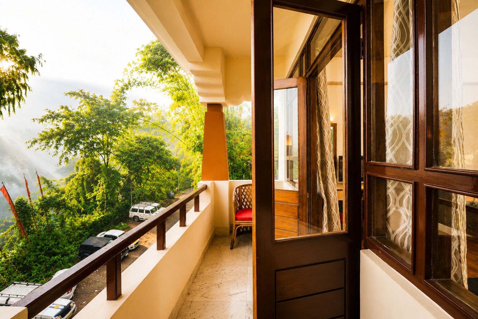 Premium Room, 1 King Bed, Mountain View | Balcony view