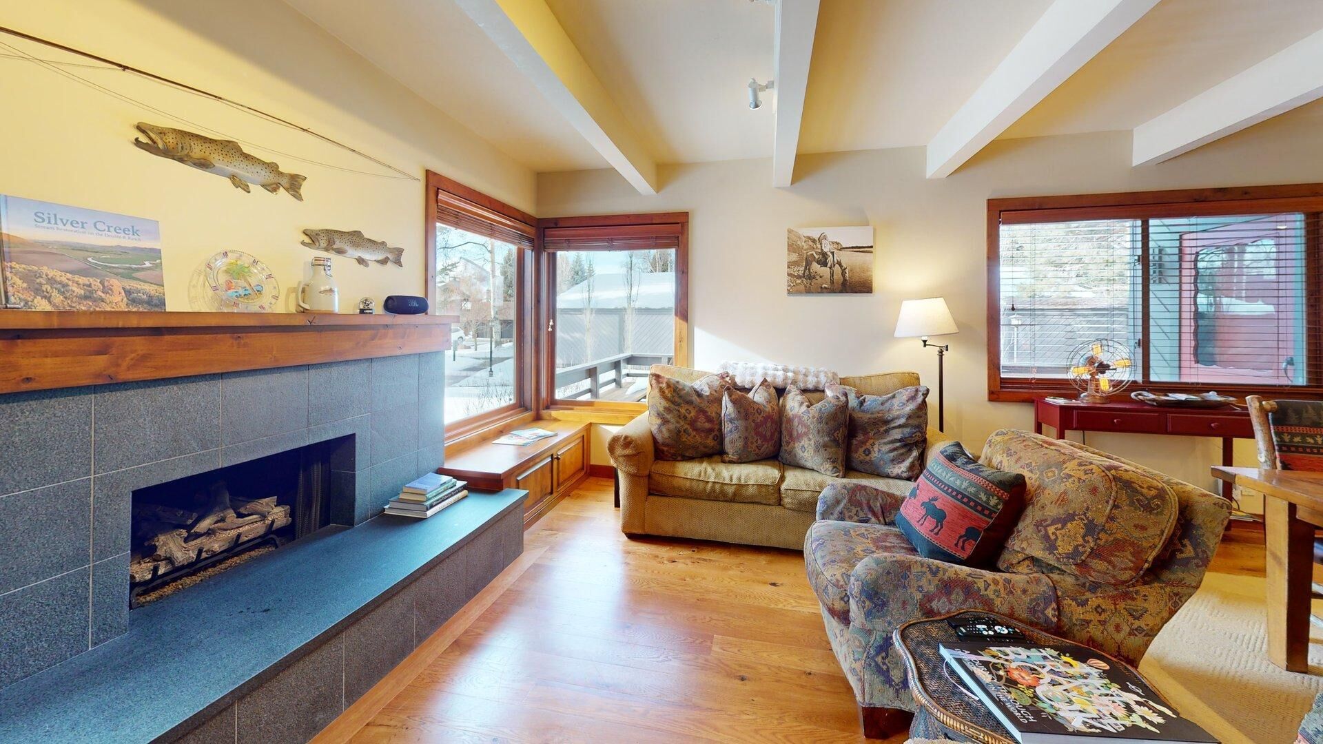 Una Smart TV, una chimenea