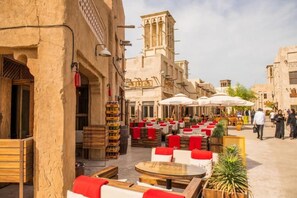 Outdoor dining - Cozy Corner Partition Room in Al Seef (Dubai)