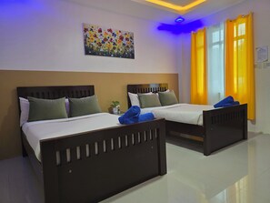 Standard Quadruple Room, Balcony, Pool View | Iron/ironing board, free WiFi - JADE RESORT (Bauang)