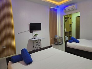 Standard Quadruple Room, Balcony, Pool View | Soundproofing, iron/ironing board, free WiFi - JADE RESORT (Bauang)